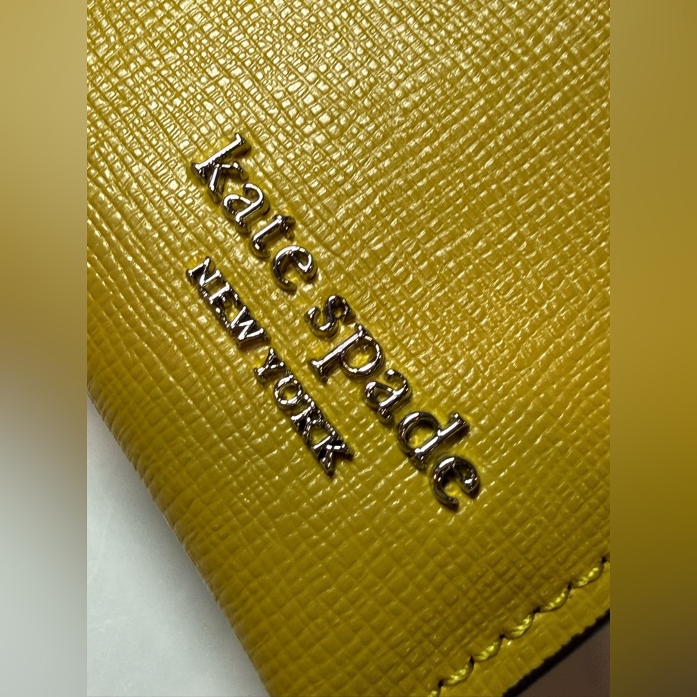 Kate Spade Devin Saffiano Leather Card Holder Tiger’s Eye (Yellow) NWT - Picture 5 of 8